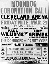 Poster advertising DJ Alan Freed's 'Moondog Coronation Ball' the first 'Rock and Roll Show', March 21st, 1952