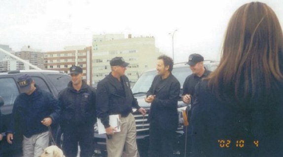 Bruce speaks with Boston Police Officers and ATF agents at Bridge Dedication-Photo by Jillian