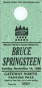 Bruce Springsteen Cleveland Gund Arena Concert Parking Stub