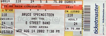 Cleveland Ohio Gund Arena Bruce Springsteen Ticket